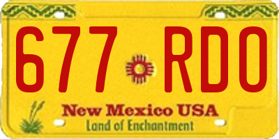 NM license plate 677RDO