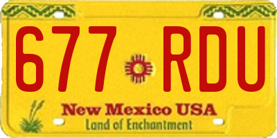 NM license plate 677RDU