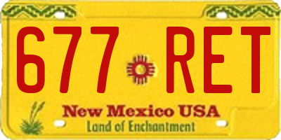 NM license plate 677RET