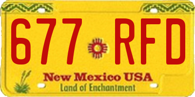 NM license plate 677RFD