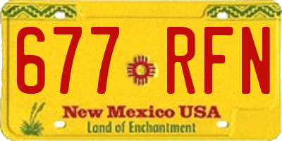 NM license plate 677RFN
