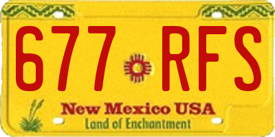 NM license plate 677RFS