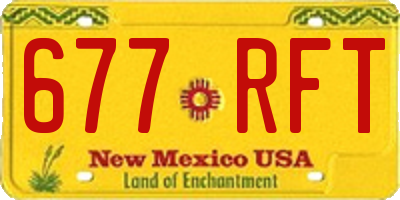 NM license plate 677RFT