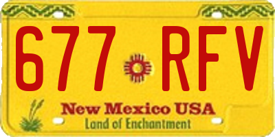 NM license plate 677RFV