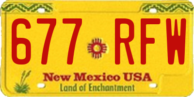 NM license plate 677RFW