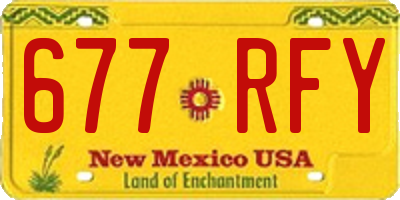 NM license plate 677RFY