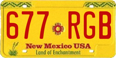 NM license plate 677RGB