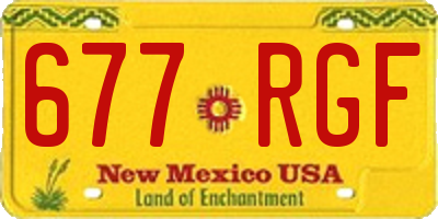 NM license plate 677RGF