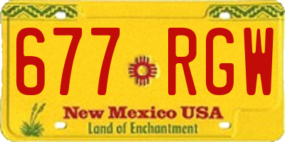 NM license plate 677RGW