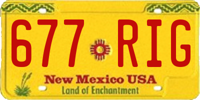 NM license plate 677RIG