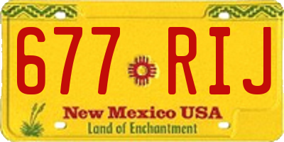 NM license plate 677RIJ