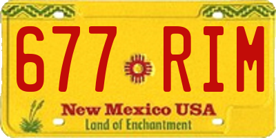 NM license plate 677RIM