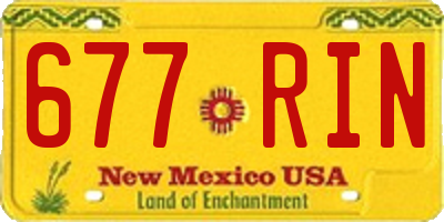 NM license plate 677RIN
