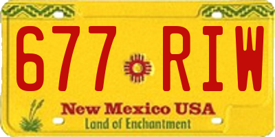 NM license plate 677RIW
