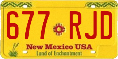 NM license plate 677RJD