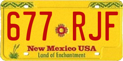 NM license plate 677RJF