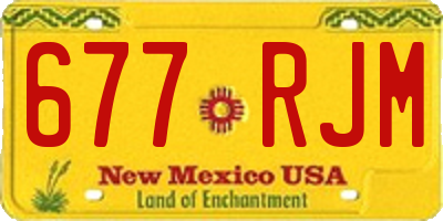 NM license plate 677RJM