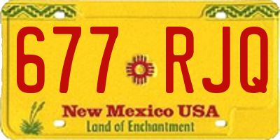 NM license plate 677RJQ