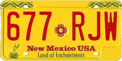 NM license plate 677RJW