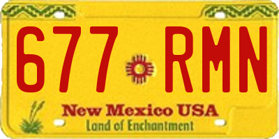 NM license plate 677RMN