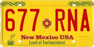 NM license plate 677RNA