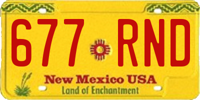 NM license plate 677RND