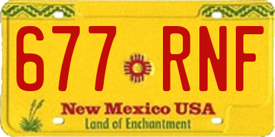 NM license plate 677RNF