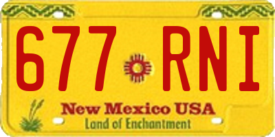 NM license plate 677RNI