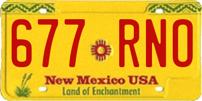 NM license plate 677RNO
