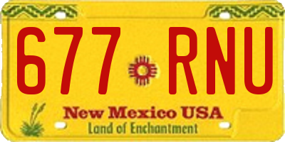 NM license plate 677RNU