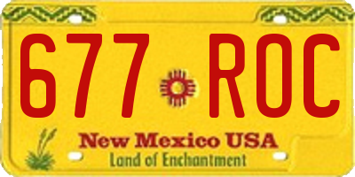 NM license plate 677ROC