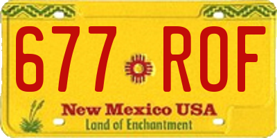 NM license plate 677ROF