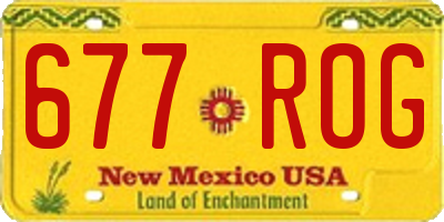 NM license plate 677ROG
