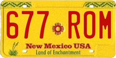 NM license plate 677ROM