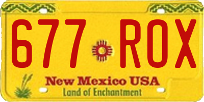 NM license plate 677ROX