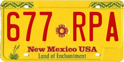 NM license plate 677RPA