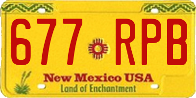 NM license plate 677RPB