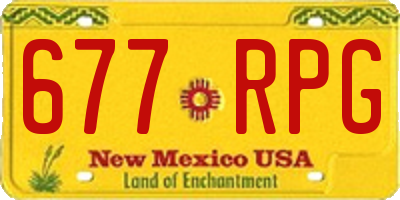 NM license plate 677RPG