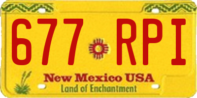 NM license plate 677RPI