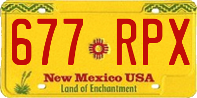 NM license plate 677RPX