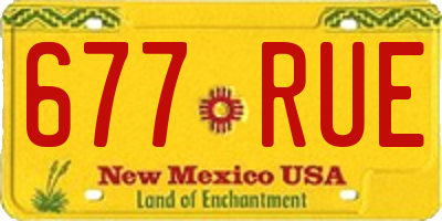 NM license plate 677RUE