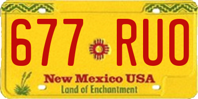NM license plate 677RUO