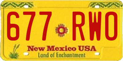 NM license plate 677RWO