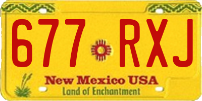 NM license plate 677RXJ