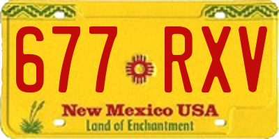 NM license plate 677RXV