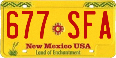 NM license plate 677SFA
