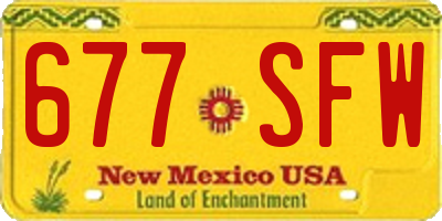 NM license plate 677SFW