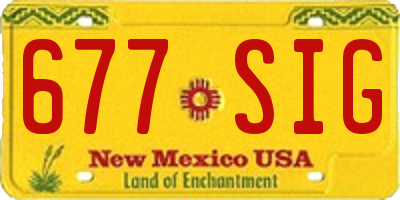 NM license plate 677SIG