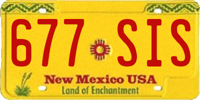 NM license plate 677SIS