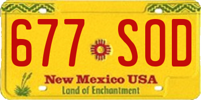 NM license plate 677SOD